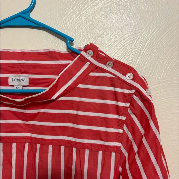 J. Crew Kids Striped Red and White Blouse - Picture 6 of 8